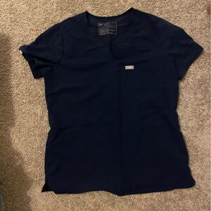 Navy Catarina One-Pocket Scrub Top